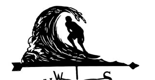 Surfer weathervane
